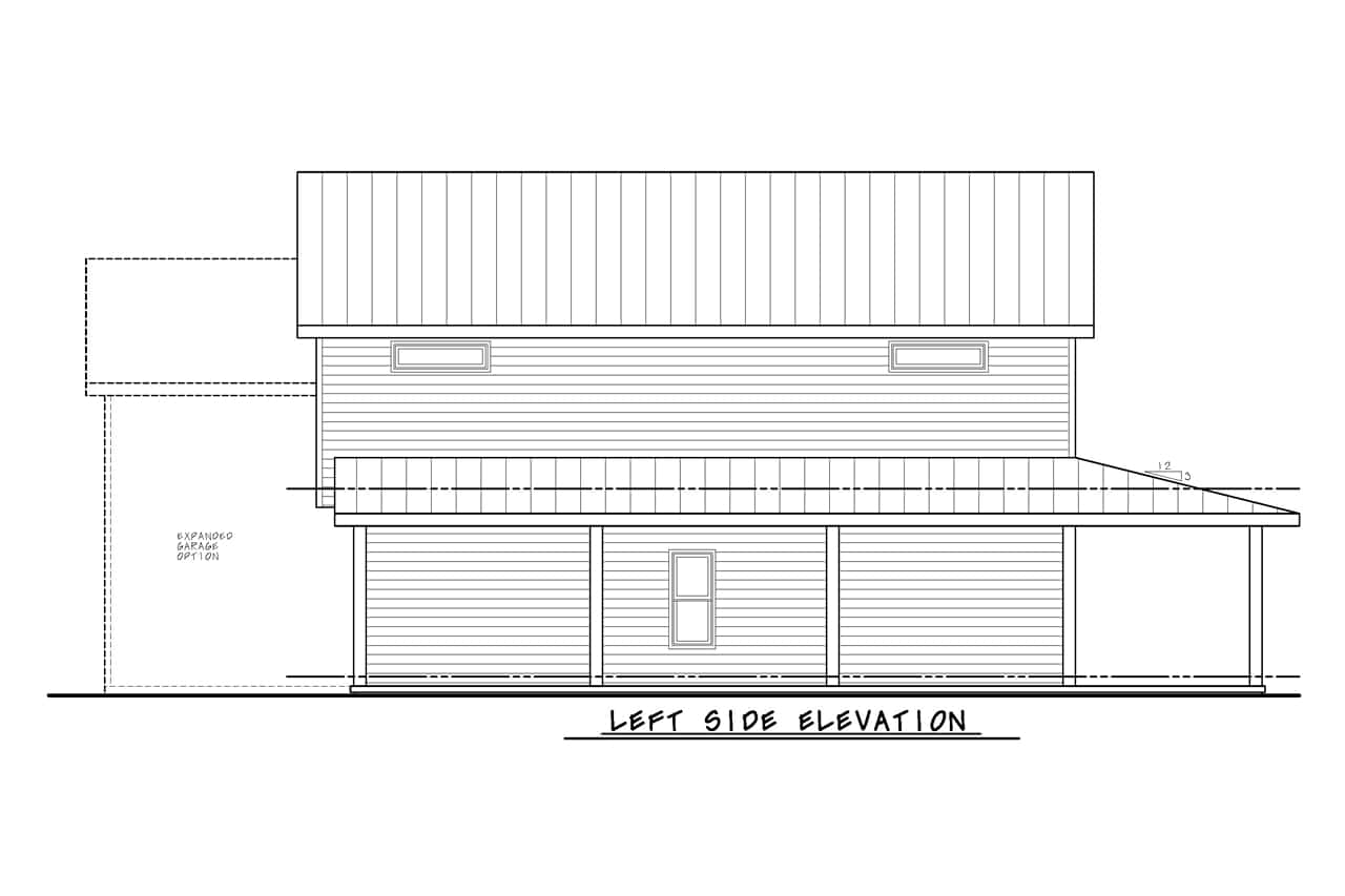 Home Plan Left Elevation of this 3-Bedroom,2042 Sq Ft Plan -120-2811
