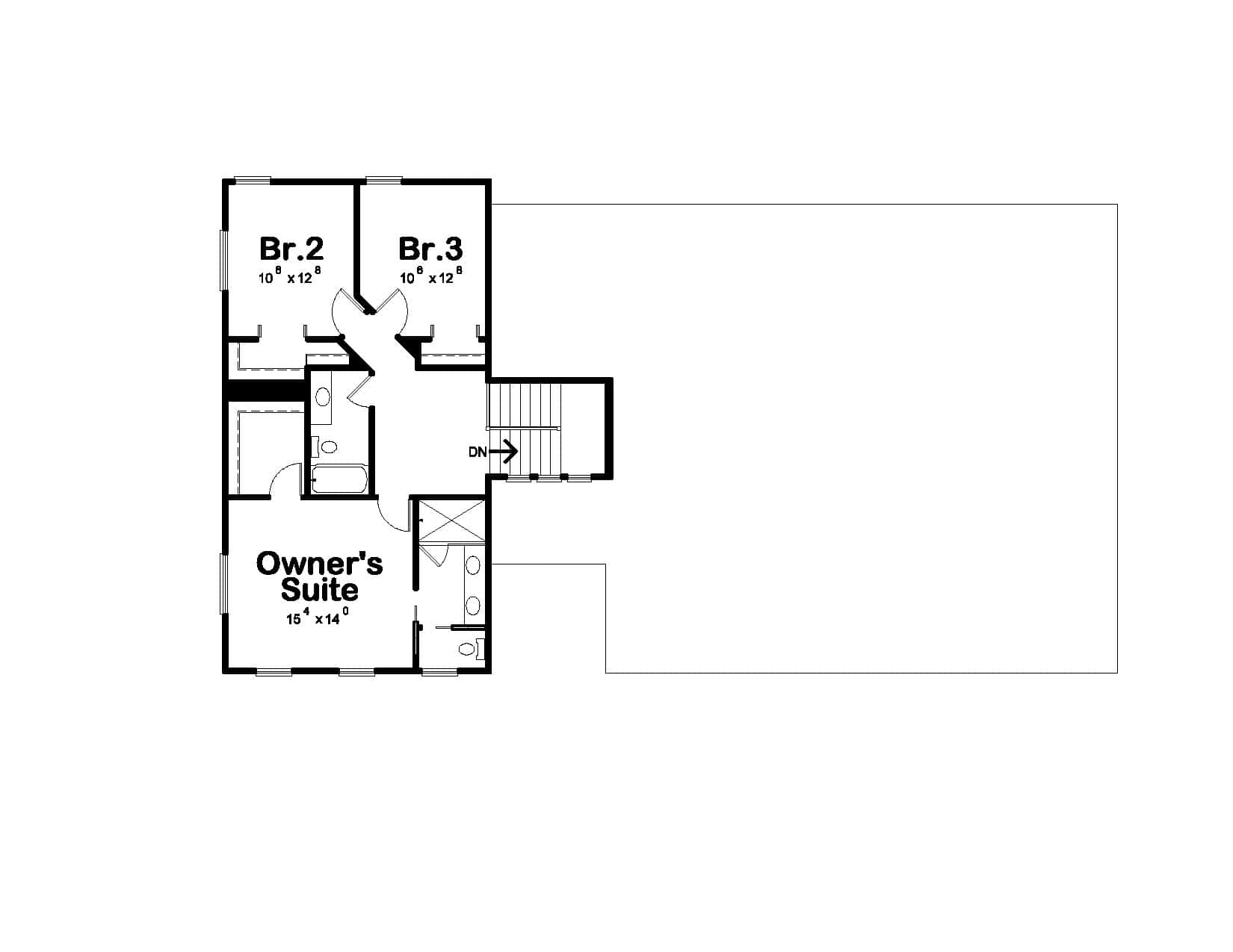 Upper Level of Barndominium Plan #120-2811