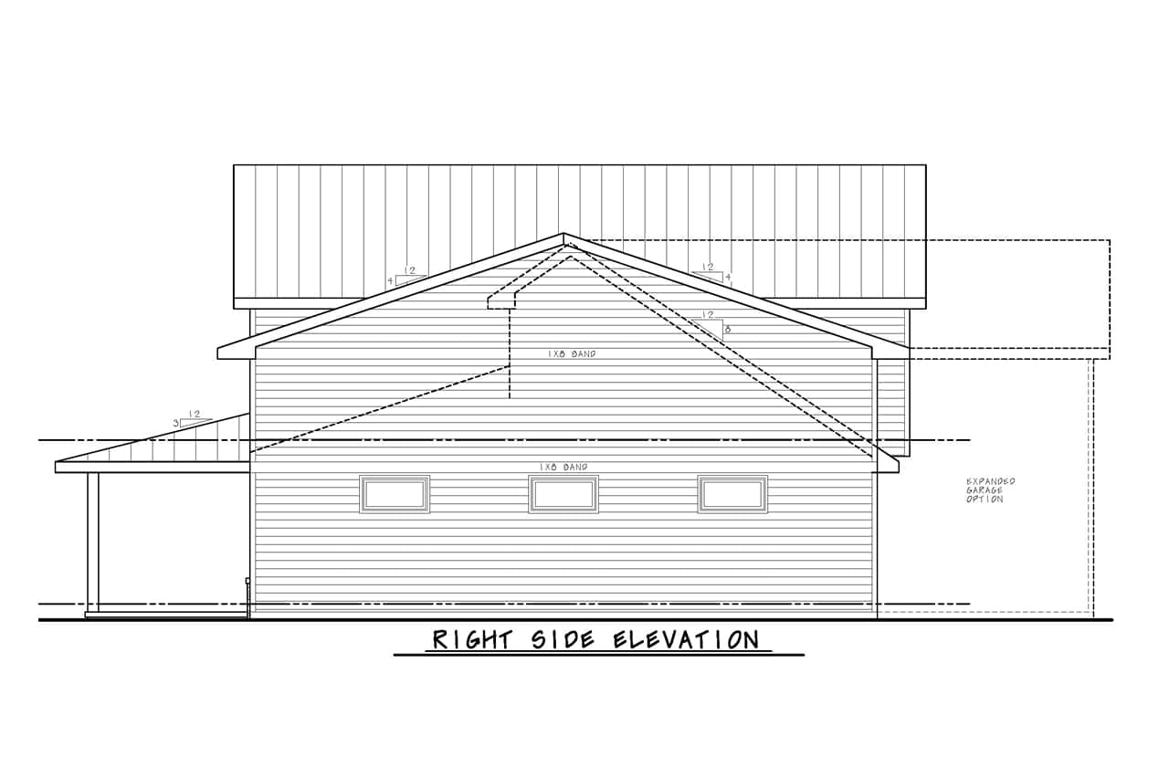 Home Plan Right Elevation of this 3-Bedroom,2042 Sq Ft Plan -120-2811