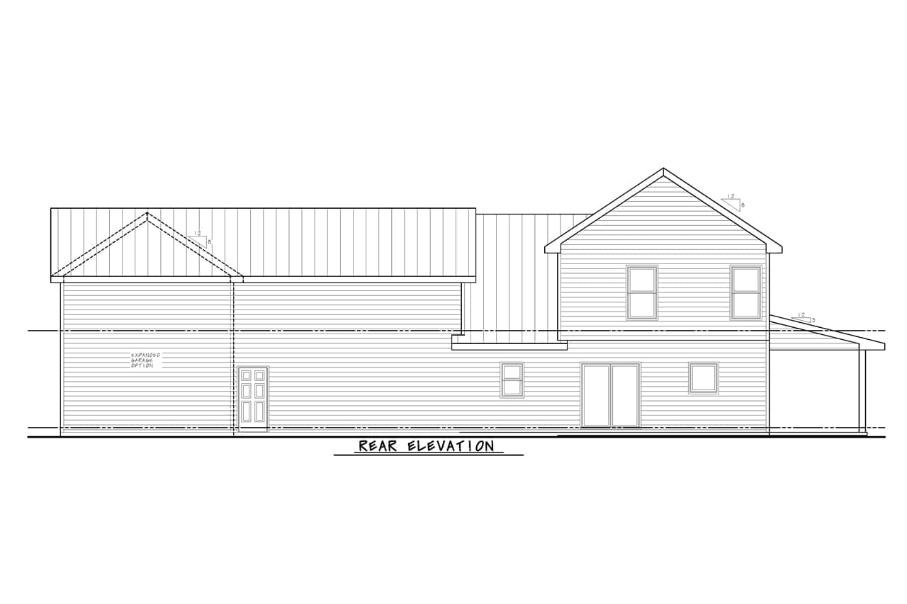 Home Plan Rear Elevation of this 3-Bedroom,2042 Sq Ft Plan -120-2811