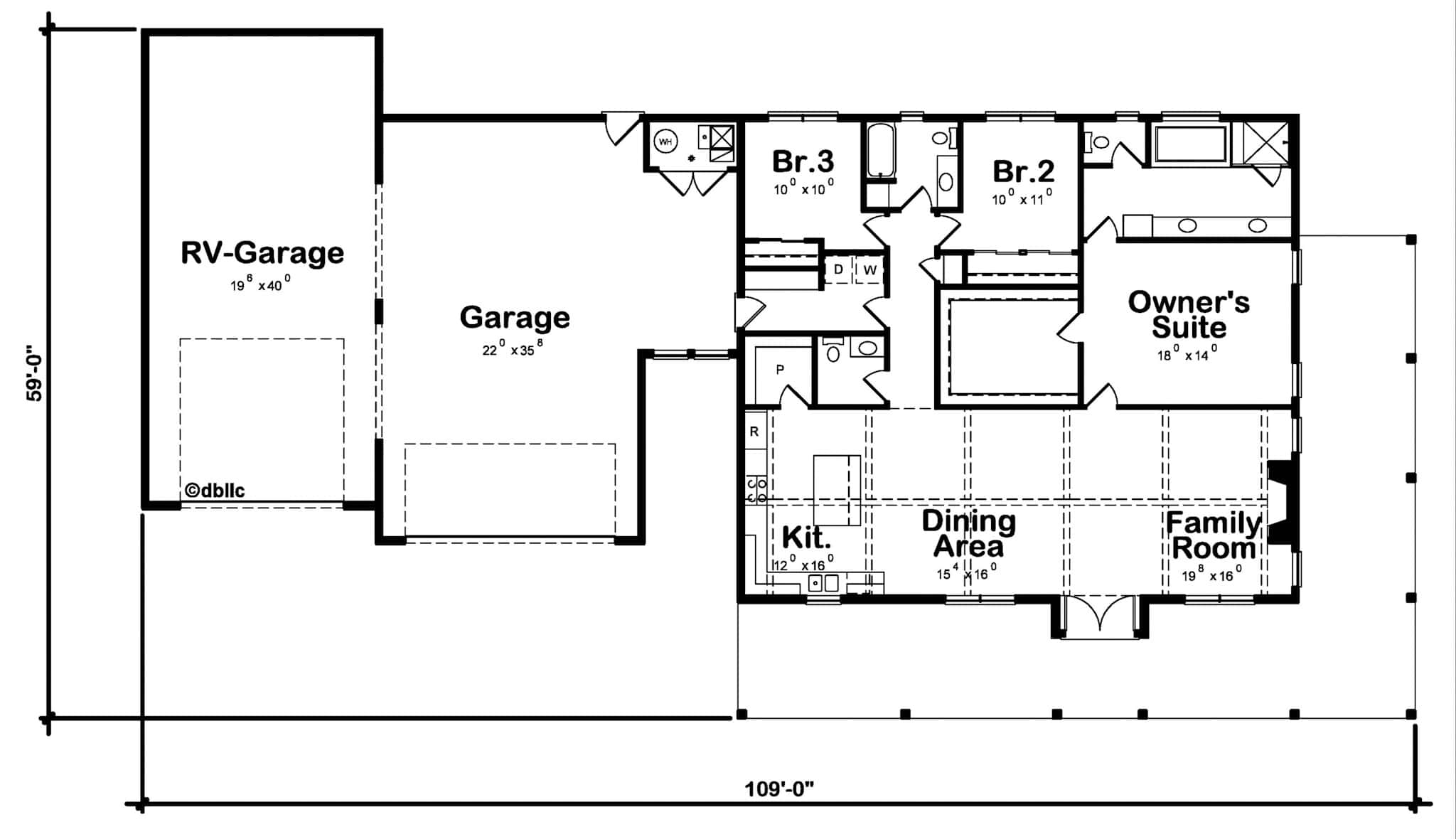 Main Level of Barndominium Plan #120-2812