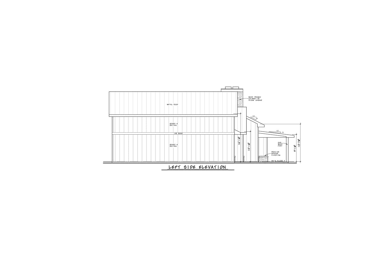 Home Plan Left Elevation of this 3-Bedroom,2024 Sq Ft Plan -120-2812