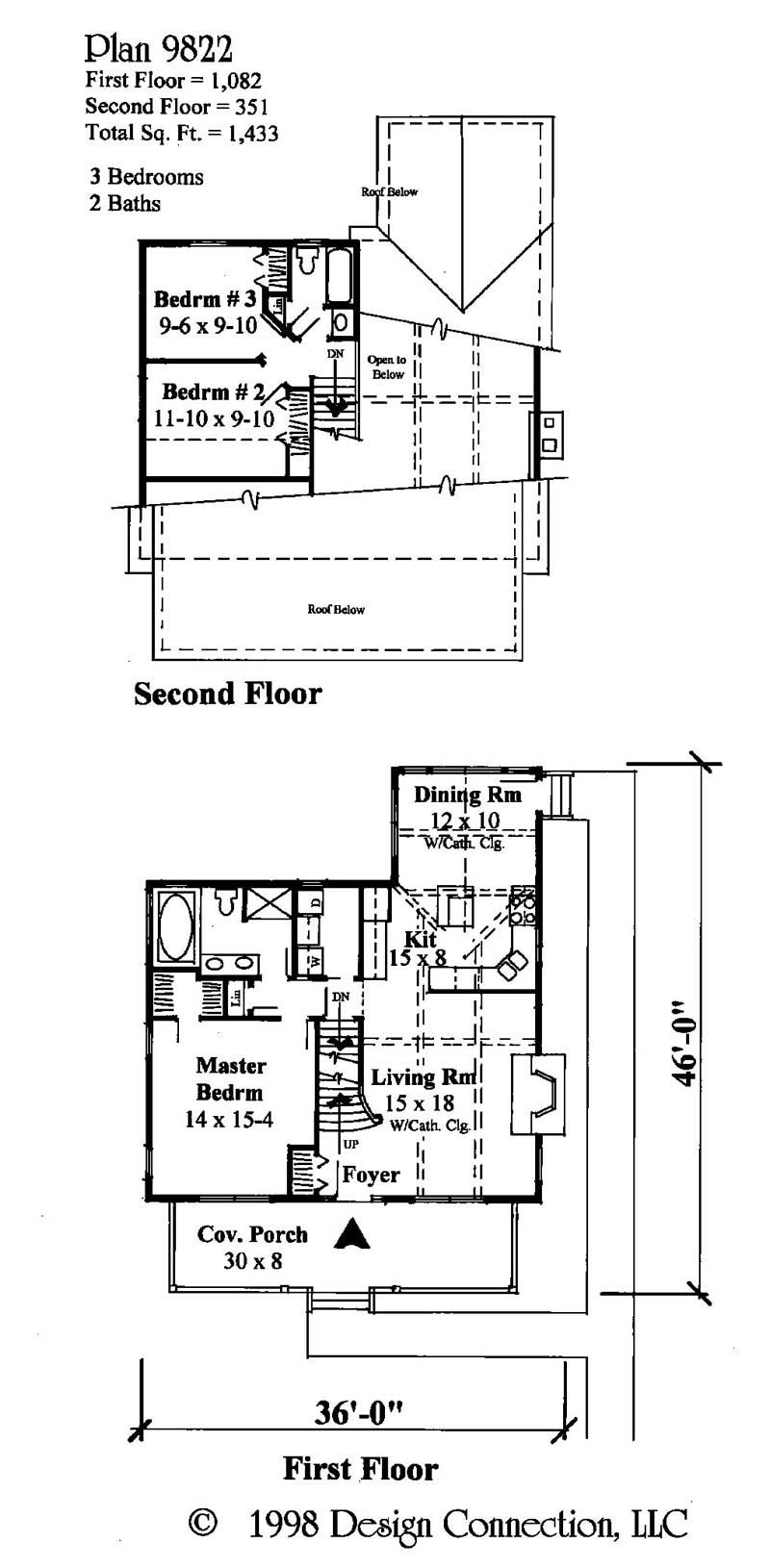 Floor Plan First Story of Small House Plans #121-1006