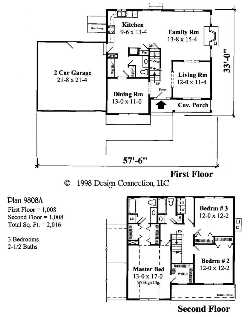 Floor Plan First Story of Traditional Plan #121-1007