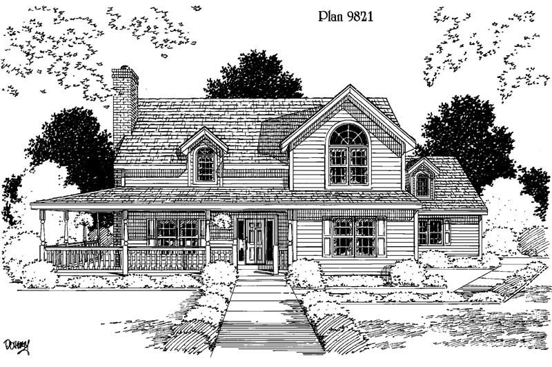 Traditional home (ThePlanCollection: Plan #121-1008)