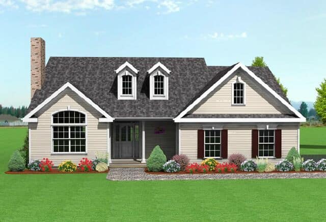 Front elevation of Country home (ThePlanCollection: House Plan #121-1010)