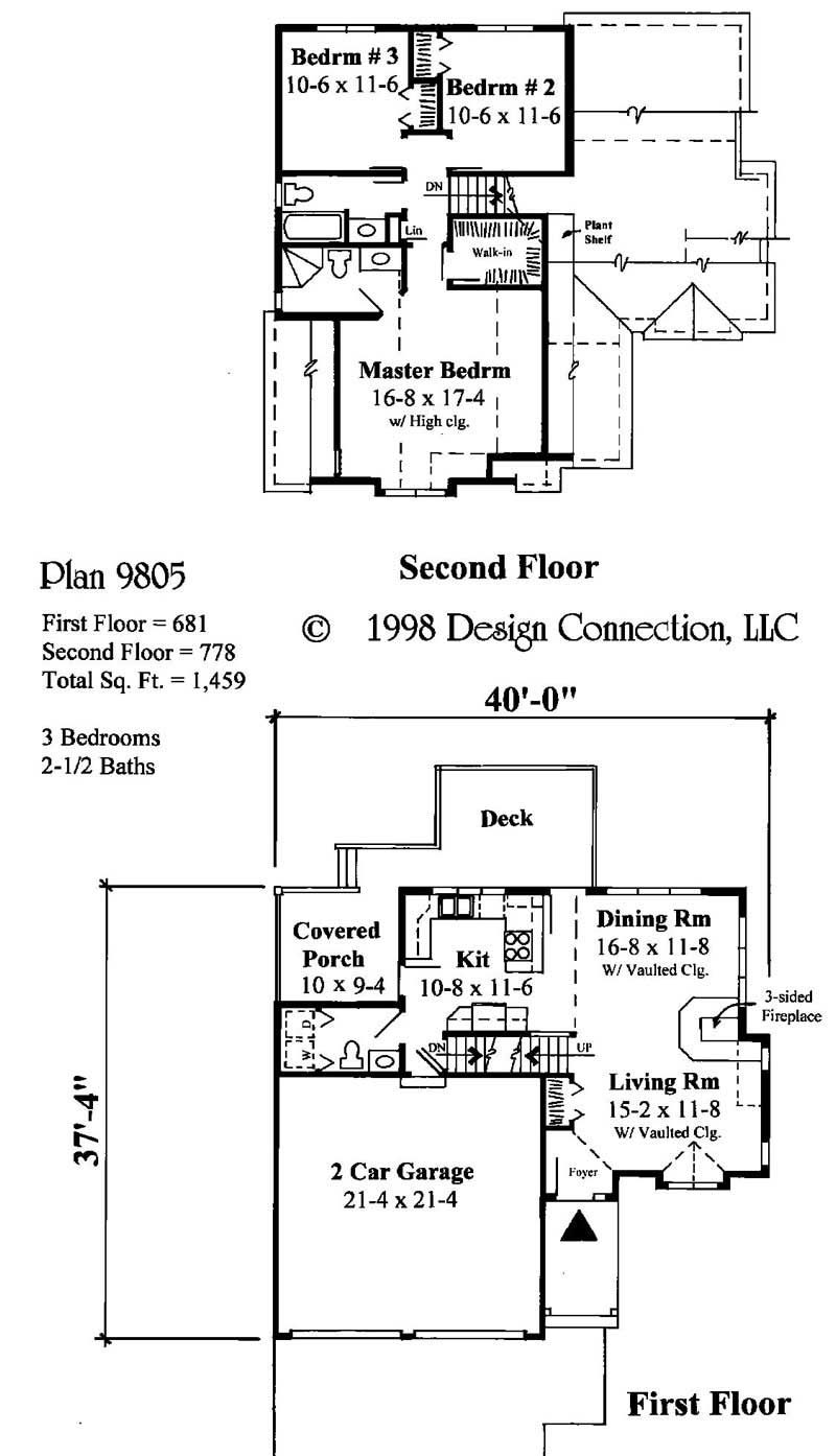 Floor Plan First Story of Small House Plans #121-1011