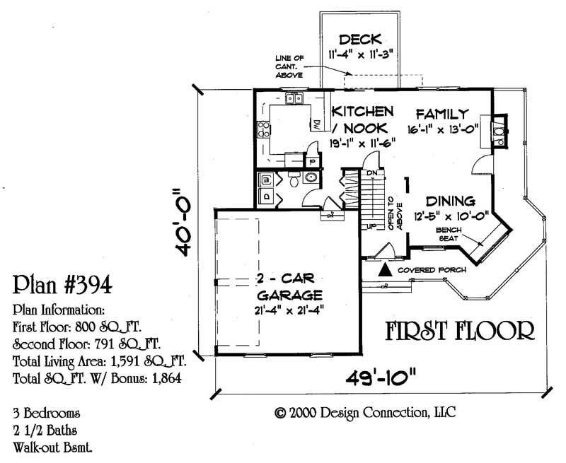 Floor Plan First Story of Country Plan #121-1012