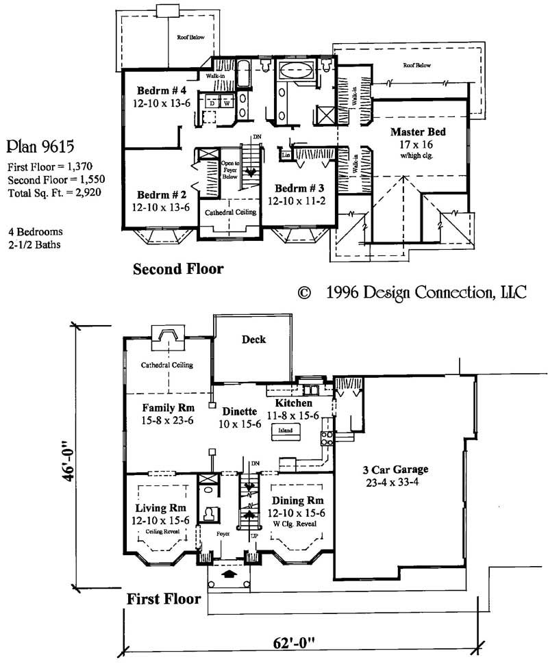 Floor Plan First Story of Country Plan #121-1013