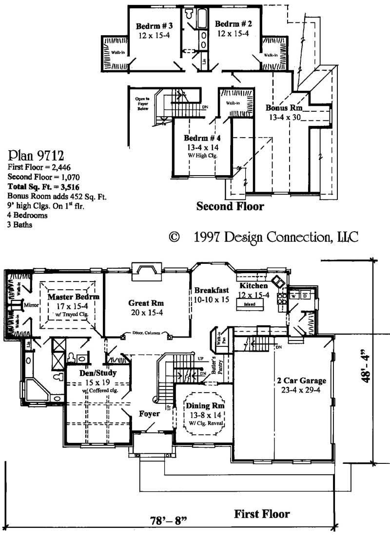 Floor Plan First Story of Luxury Plan #121-1027