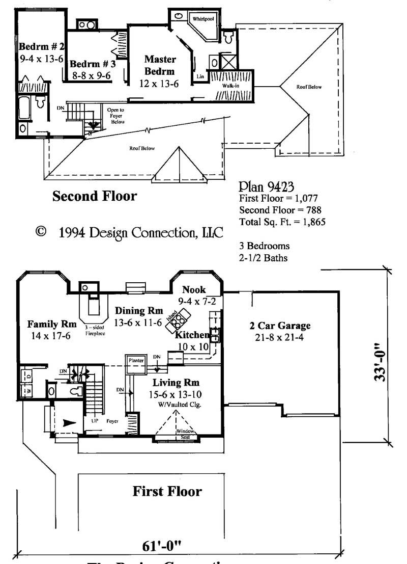 Floor Plan First Story of Country Plan #121-1029