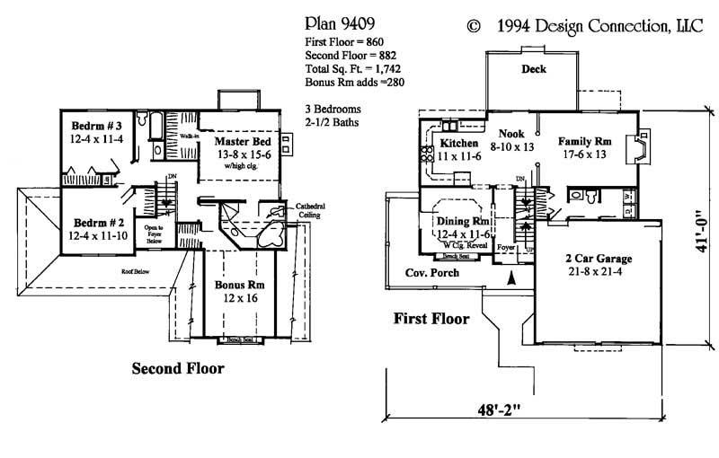 Floor Plan First Story of Plan #121-1040