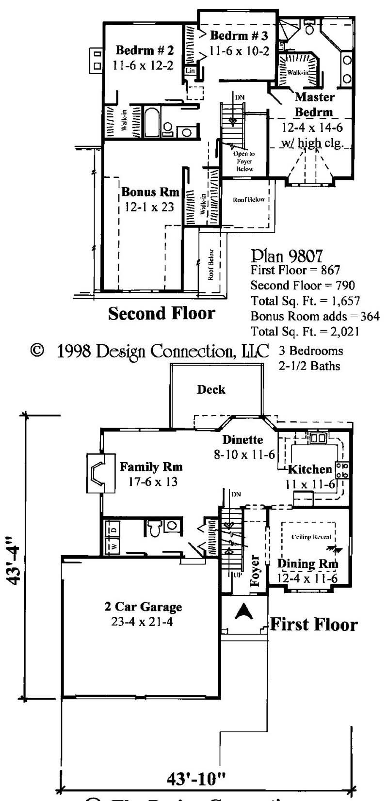 Floor Plan First Story of Plan #121-1043