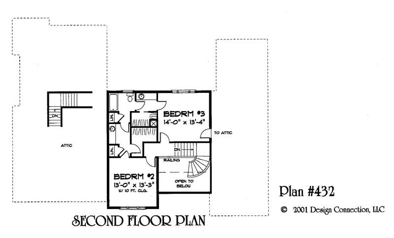 Floor Plan Second Story of Plan #121-1049