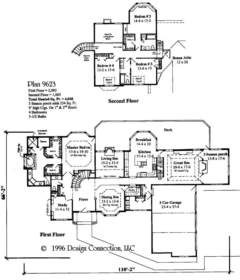 Floor Plan First Story of Luxury Plan #121-1057