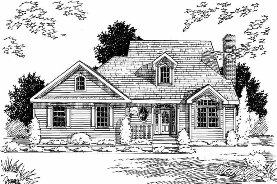 Front View of this 3-Bedroom, 1696 Sq Ft Plan - 121-1061