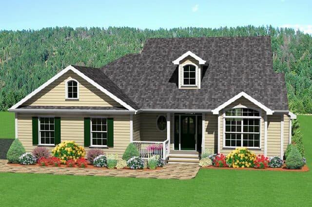 Front elevation of Country home (ThePlanCollection: House Plan #121-1061)