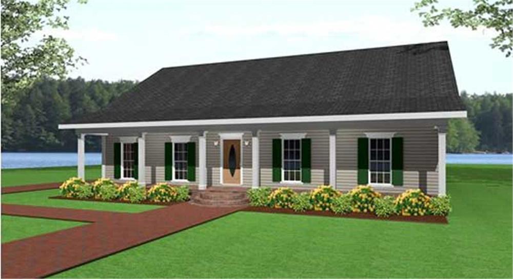 Front View of this 3-Bedroom, 1500 Sq Ft Plan - 123-1000