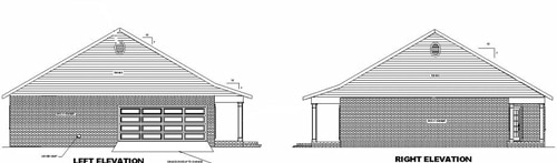 Home Plan Left & Right Elevations of this 3-Bedroom,1500 Sq Ft Plan -123-1000