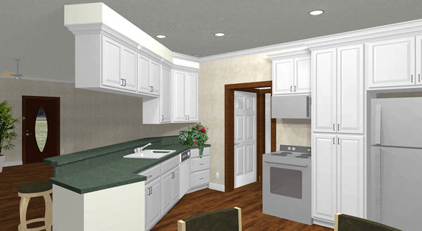 Kitchen of this 3-Bedroom, 1500 Sq Ft Plan - 123-1000
