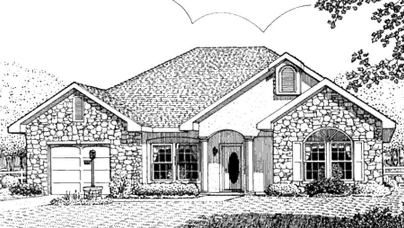 Front View of this 2-Bedroom, 1327 Sq Ft Plan - 123-1001