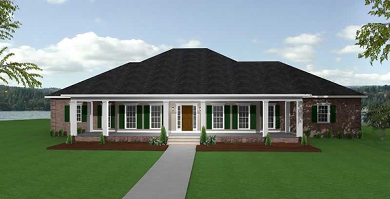 Home Plan Front Elevation of this 4-Bedroom,2614 Sq Ft Plan -123-1004