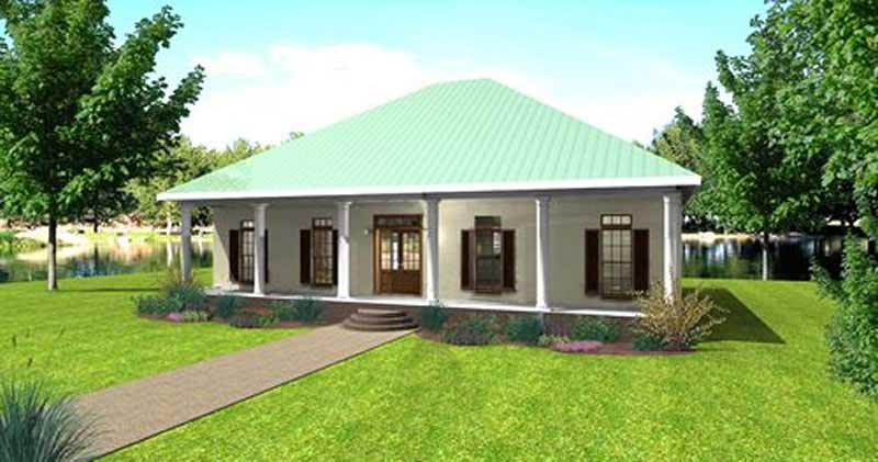 Front elevation of Country home (ThePlanCollection: House Plan #123-1006)