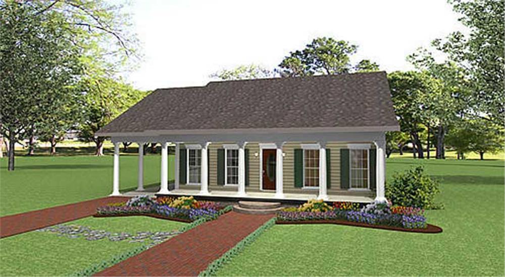 Front View of this 2-Bedroom, 1152 Sq Ft Plan - 123-1007