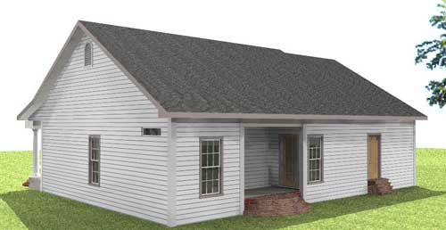 Rear View of this 2-Bedroom, 1301 Sq Ft Plan - 123-1009