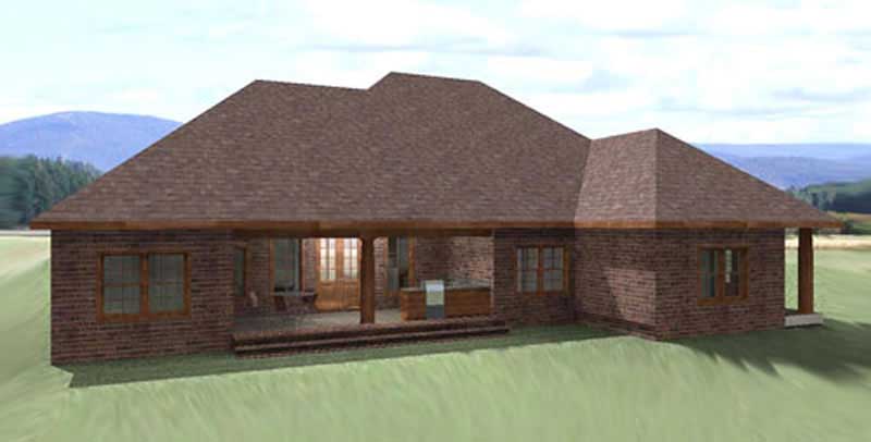 Home Plan Rear Elevation of this 3-Bedroom,2197 Sq Ft Plan -123-1016