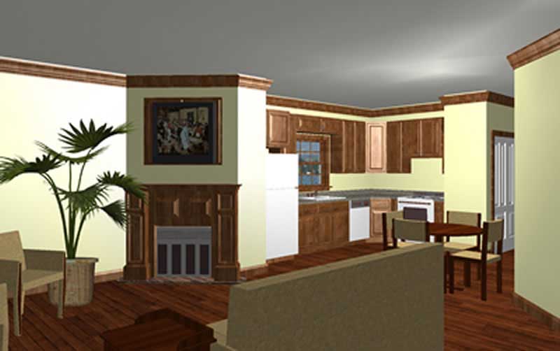 Living Room of this 2-Bedroom, 1097 Sq Ft Plan - 123-1017