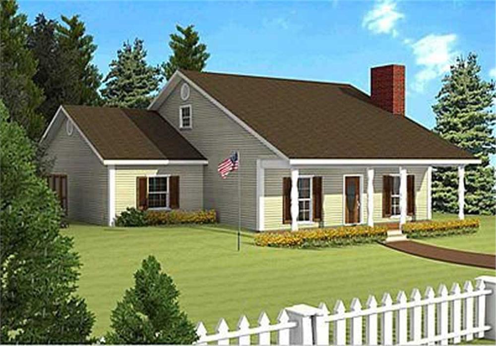 Front View of this 3-Bedroom, 1377 Sq Ft Plan - 123-1019