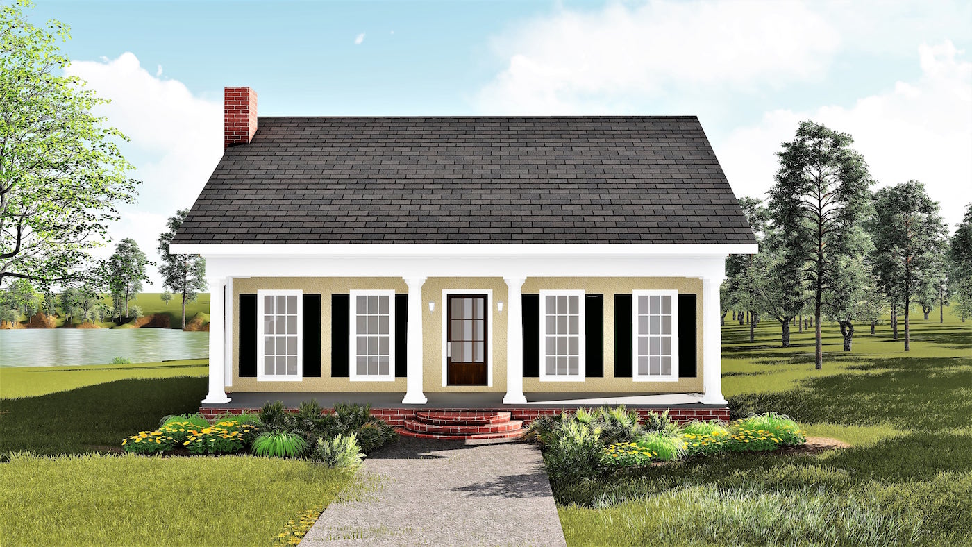 Home Plan Front Elevation of this 3-Bedroom,1587 Sq Ft Plan -123-1020