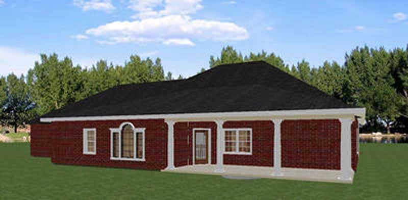 Home Plan Rear Elevation of this 5-Bedroom,2550 Sq Ft Plan -123-1026