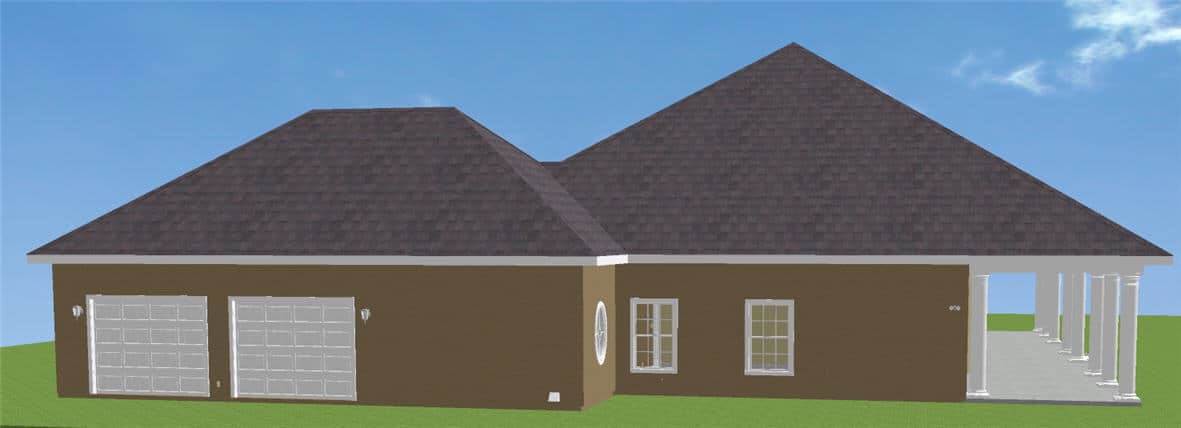 Left Side View of this 3-Bedroom, 2775 Sq Ft Plan - 123-1030