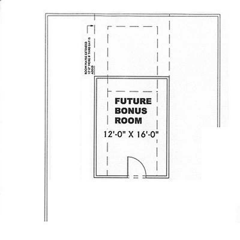 Floor Plan Bonus Room of Southern Plan #123-1030