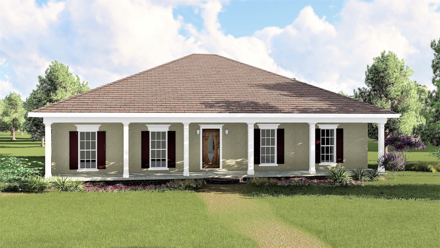 Front View of this 3-Bedroom, 1500 Sq Ft Plan - 123-1031