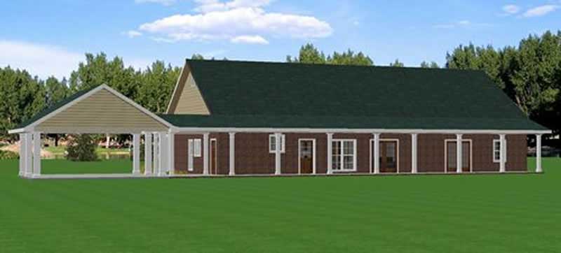 Home Plan Rear Elevation of this 4-Bedroom,2492 Sq Ft Plan -123-1033