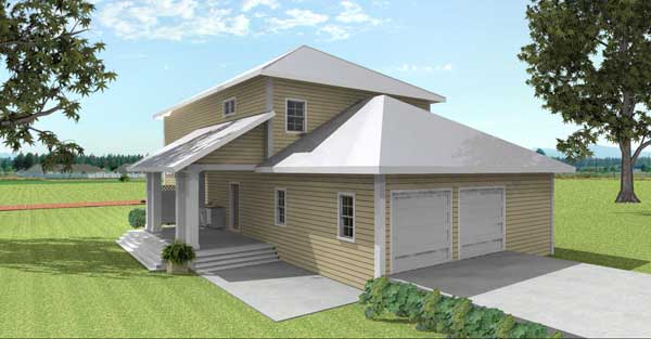 Home Plan Rear Elevation of this 4-Bedroom,2415 Sq Ft Plan -123-1037