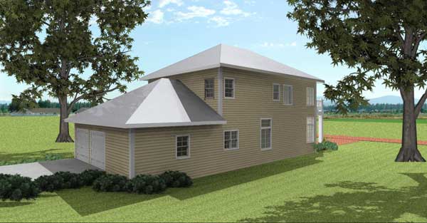Rear View of this 4-Bedroom, 2415 Sq Ft Plan - 123-1037