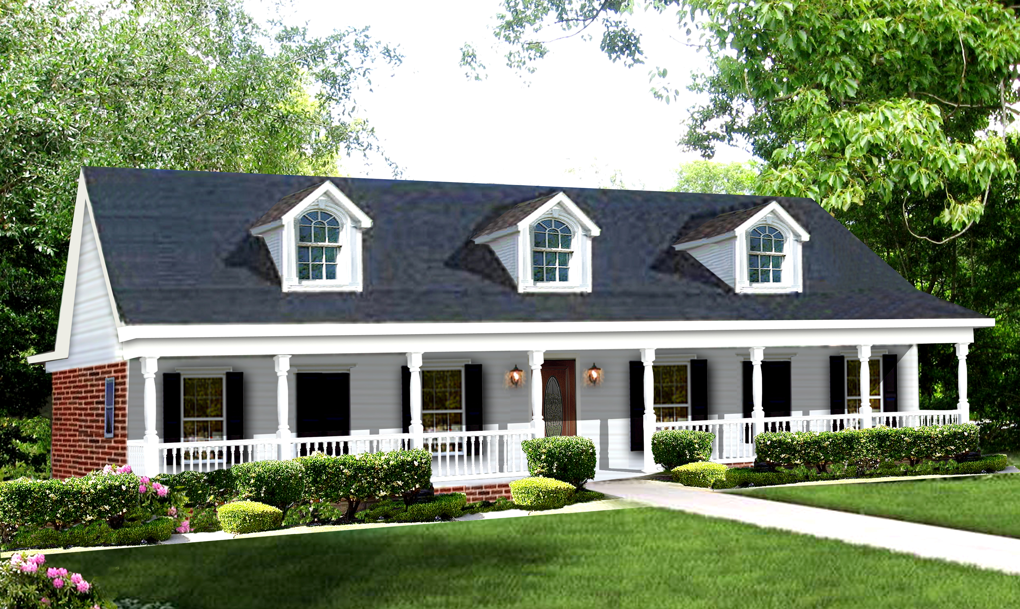 Front elevation of Country home (ThePlanCollection: House Plan #123-1039)