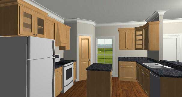 Kitchen: Kitchen Island of this 2-Bedroom, 992 Sq Ft Plan - 123-1042