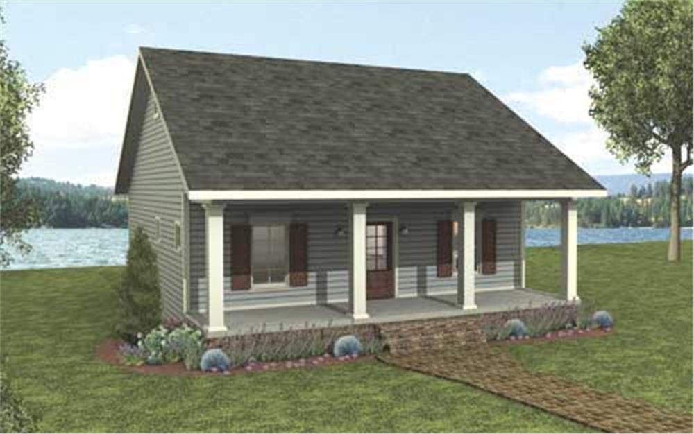 Front View of this 2-Bedroom, 992 Sq Ft Plan - 123-1042