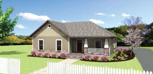 Front elevation of Lake home (ThePlanCollection: House Plan #123-1043)