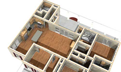 3D Floor Plan of this 3-Bedroom, 1958 Sq Ft Plan - 123-1046