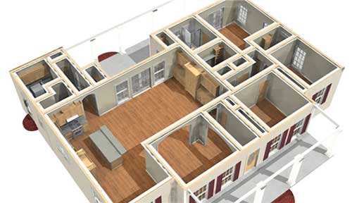 3D Floor Plan of this 3-Bedroom, 1958 Sq Ft Plan - 123-1046