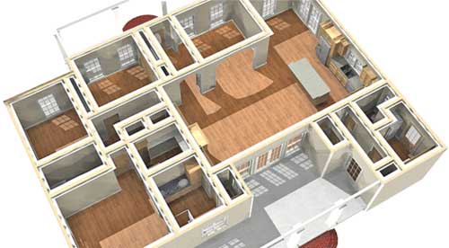 3D Floor Plan of this 3-Bedroom, 1958 Sq Ft Plan - 123-1046