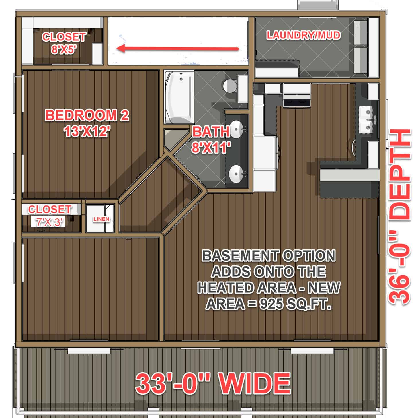 Basement of Country Plan #123-1050