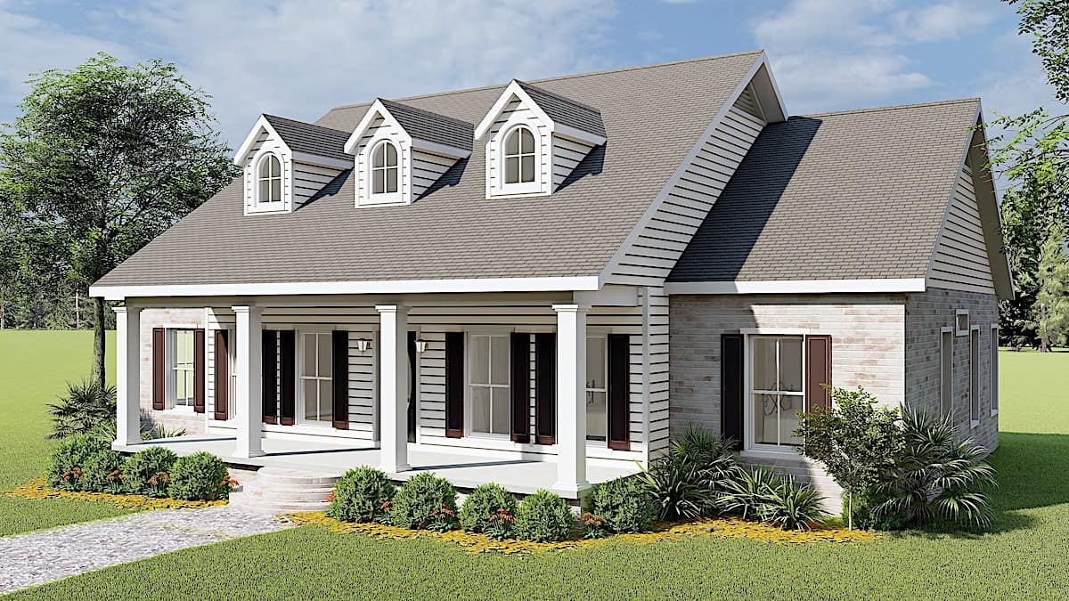 Right Side View of this 3-Bedroom, 1785 Sq Ft Plan - 123-1051