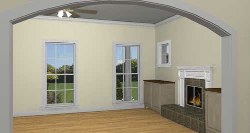 Great Room: Fireplace of this 3-Bedroom, 1485 Sq Ft Plan - 123-1057